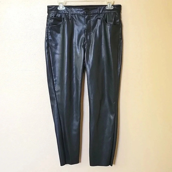 Express Pants - Express Black 90s Skinny High Rise Faux Leather Pants - Size 10 Short